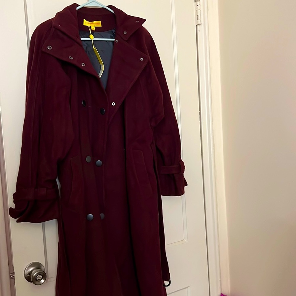 NWT Catherine malandrino burgundy pea coat size: S